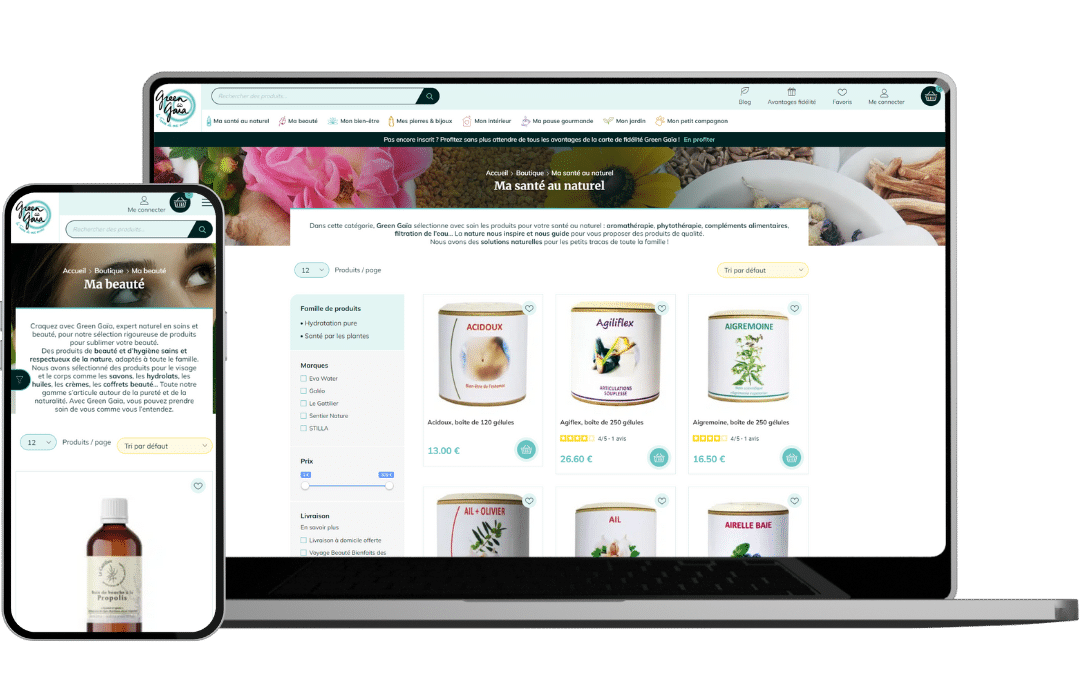 Green Gaïa - Référencement naturel (SEO), Création de Site Internet - Enjin Agence Web Cholet