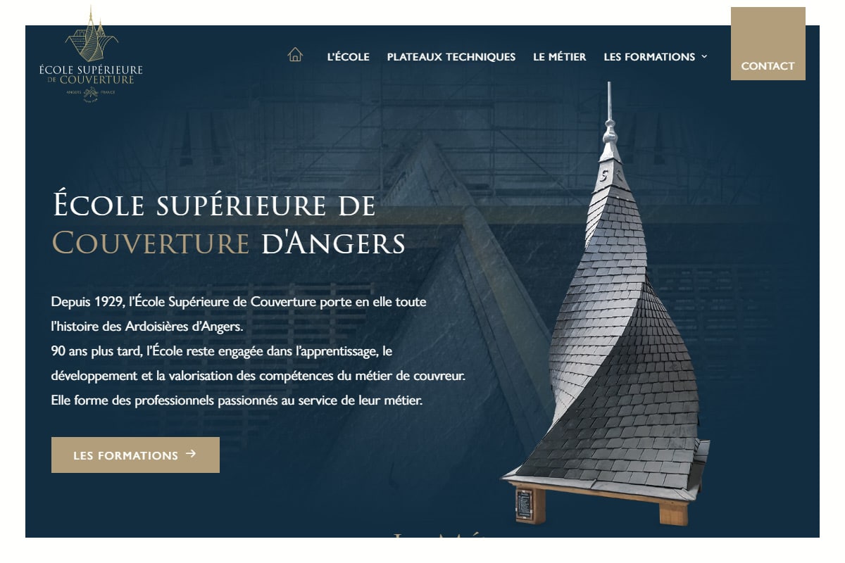 Ecole Supérieur de Couvertures d’Angers - Création de Site Internet - Enjin Agence Web Cholet
