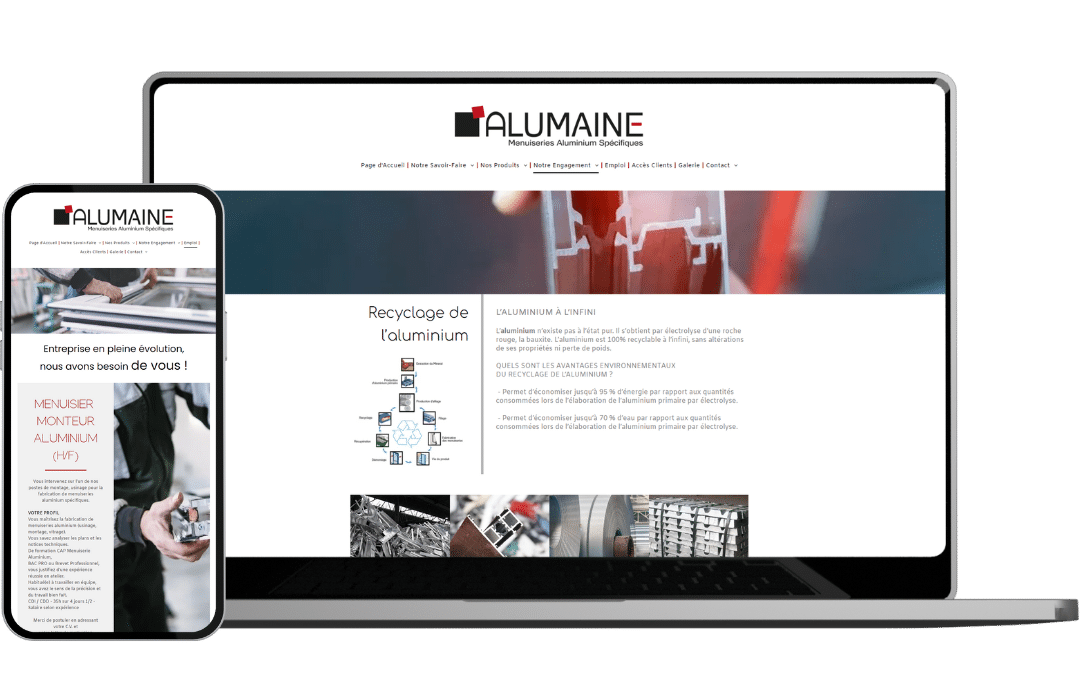 Alumaine - Référencement Naturel (SEO), Référencement Payant (SEA) - Enjin Agence Web Cholet