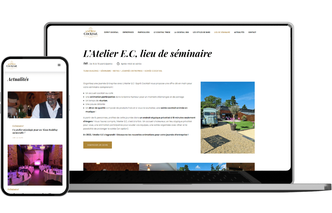 Esprit Cocktail - Référencement Naturel (SEO), Référencement Payant (SEA), Création de Site Internet - Enjin Agence Web Cholet