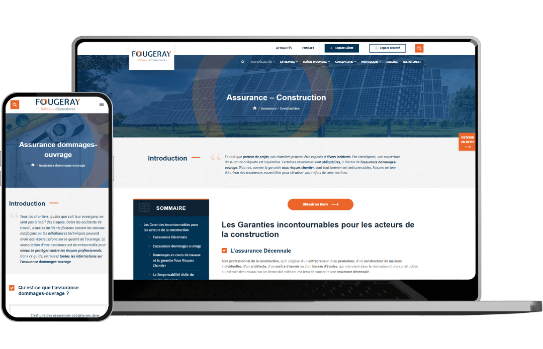 Fougeray Assurances - Référencement naturel (SEO), Création de Site Internet - Enjin Agence Web Cholet
