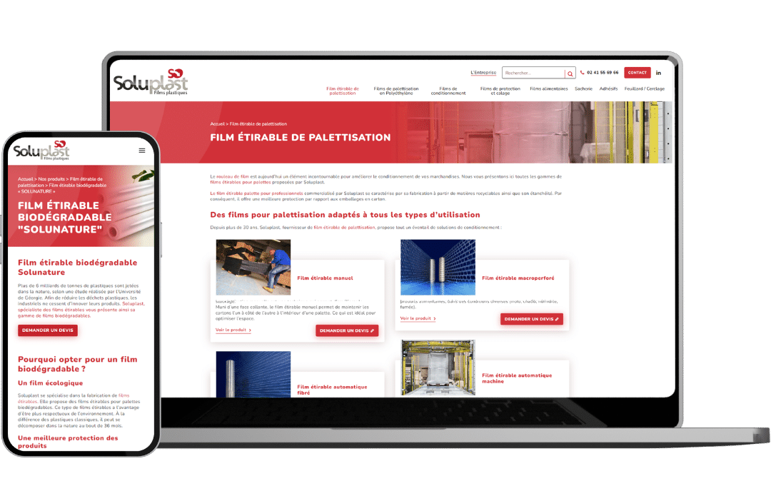 Soluplast - Référencement Naturel (SEO), Référencement Payant (SEA), Création de Site Internet - Enjin Agence Web Cholet