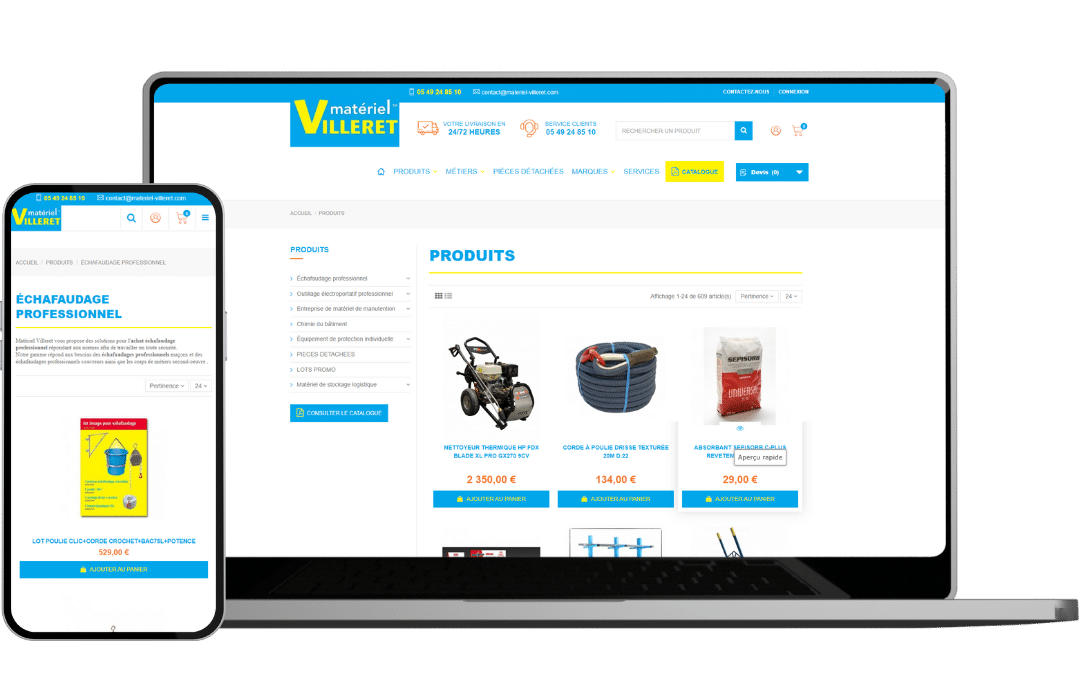 Matériel Villeret - Référencement naturel (SEO), Création de Site Internet - Enjin Agence Web Cholet
