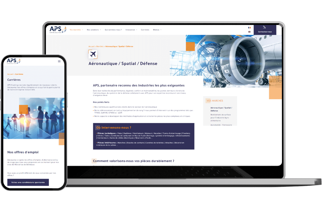 APS Coating - Référencement naturel (SEO), Création de Site Internet - Enjin Agence Web Cholet
