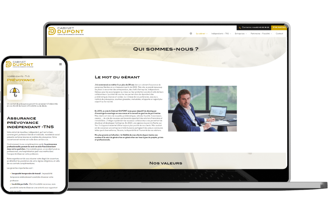 Cabinet Dupont - Référencement naturel (SEO), Création de Site Internet - Enjin Agence Web Cholet