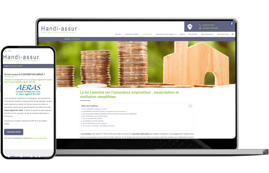 Handi Assur - Référencement naturel (SEO), Création de Site Internet - Enjin Agence Web Cholet