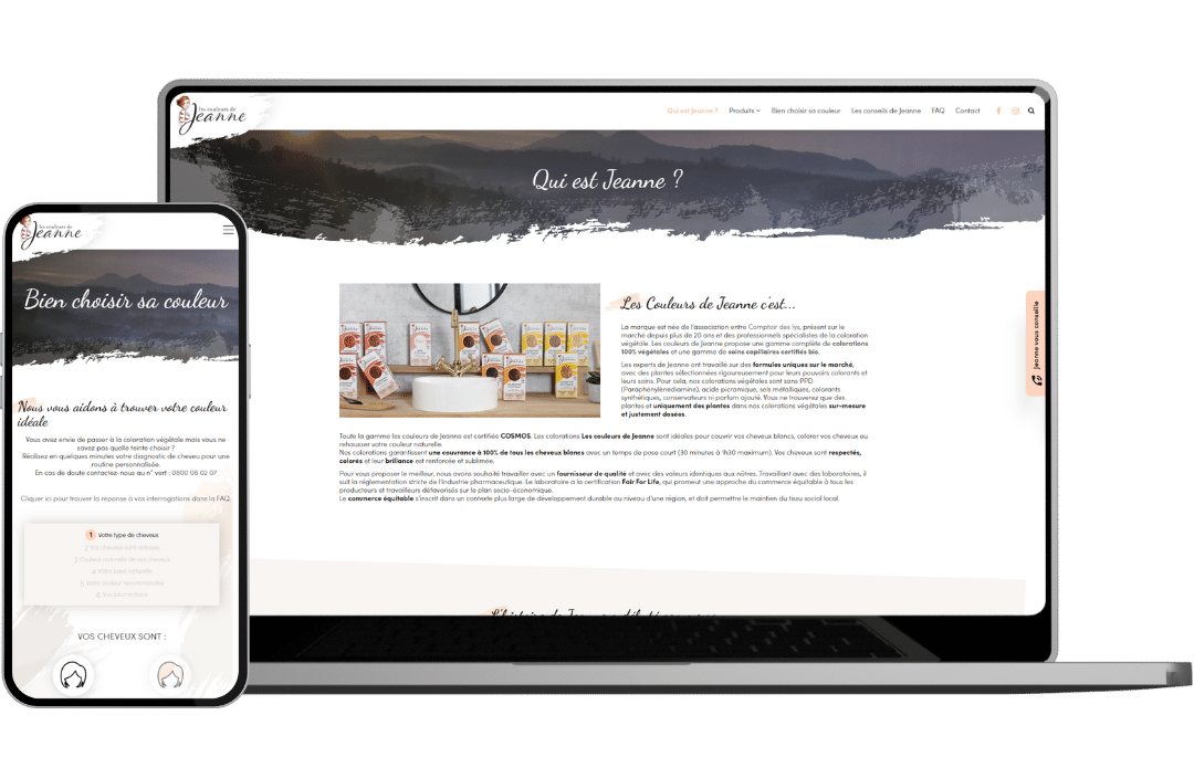 Les couleurs de Jeanne - Référencement naturel (SEO), Création de Site Internet - Enjin Agence Web Cholet