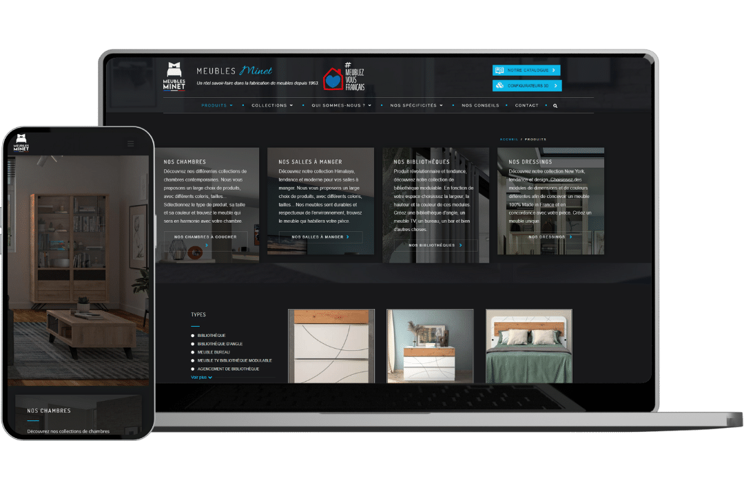 Meubles Minet - Référencement naturel (SEO), Création de Site Internet - Enjin Agence Web Cholet