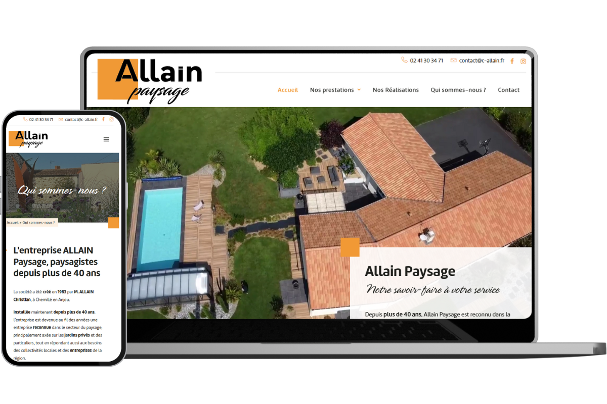 mockup site web Allain Paysage