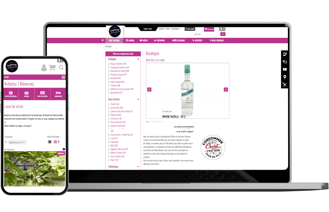 Office de tourisme Cholet - R&eacute;f&eacute;rencement naturel (SEO) - Enjin Agence Web Cholet