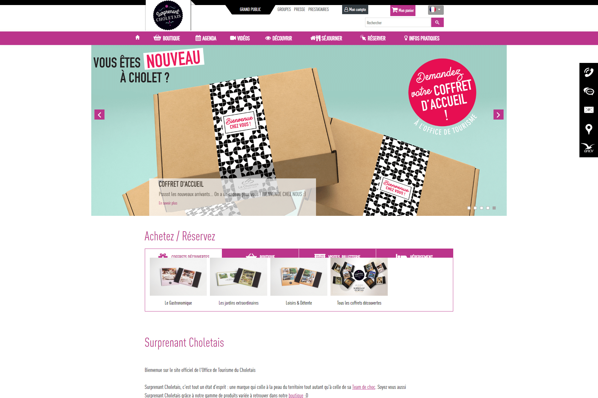 Office de tourisme Cholet - R&eacute;f&eacute;rencement naturel (SEO) - Enjin Agence Web Cholet