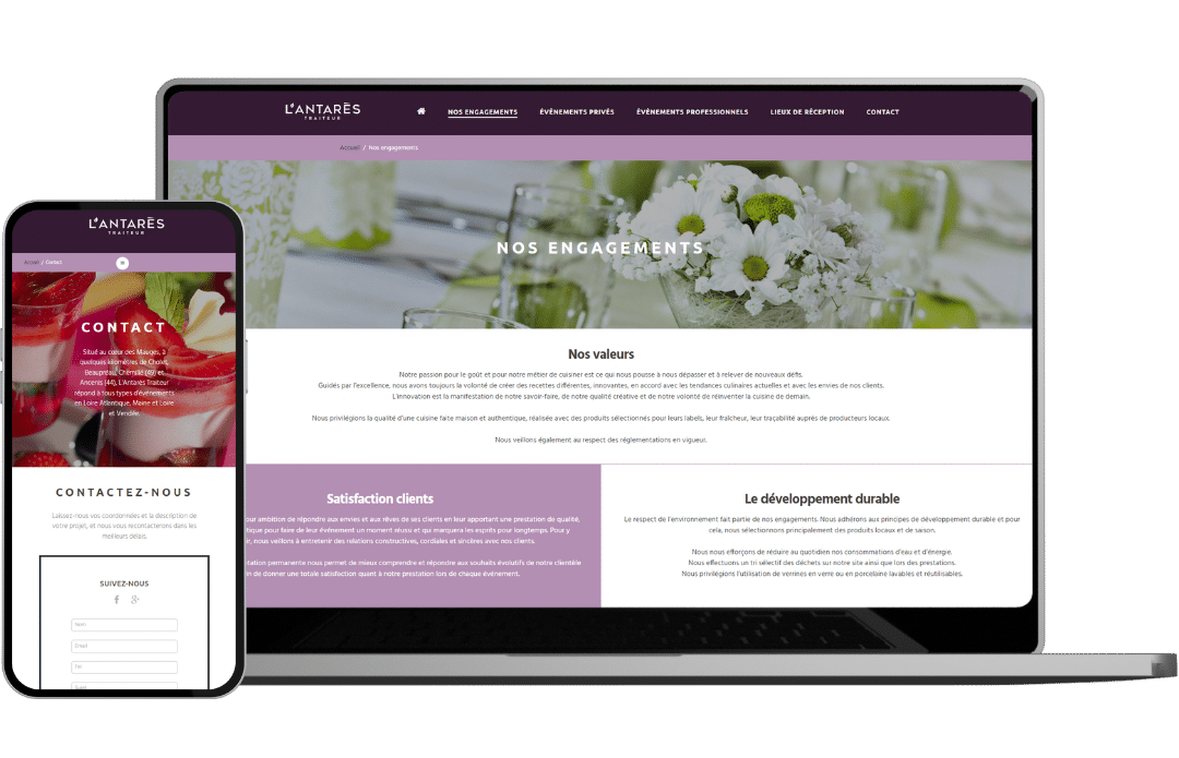 Antarès Traiteur - Référencement naturel (SEO), Création de Site Internet - Enjin Agence Web Cholet