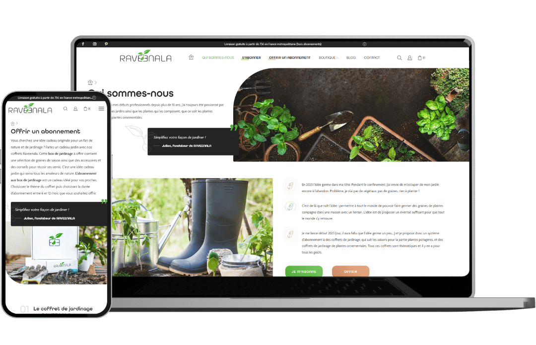 Raveenala - Référencement naturel (SEO), Stratégie Réseaux Sociaux, Création de Site Internet - Enjin Agence Web Cholet