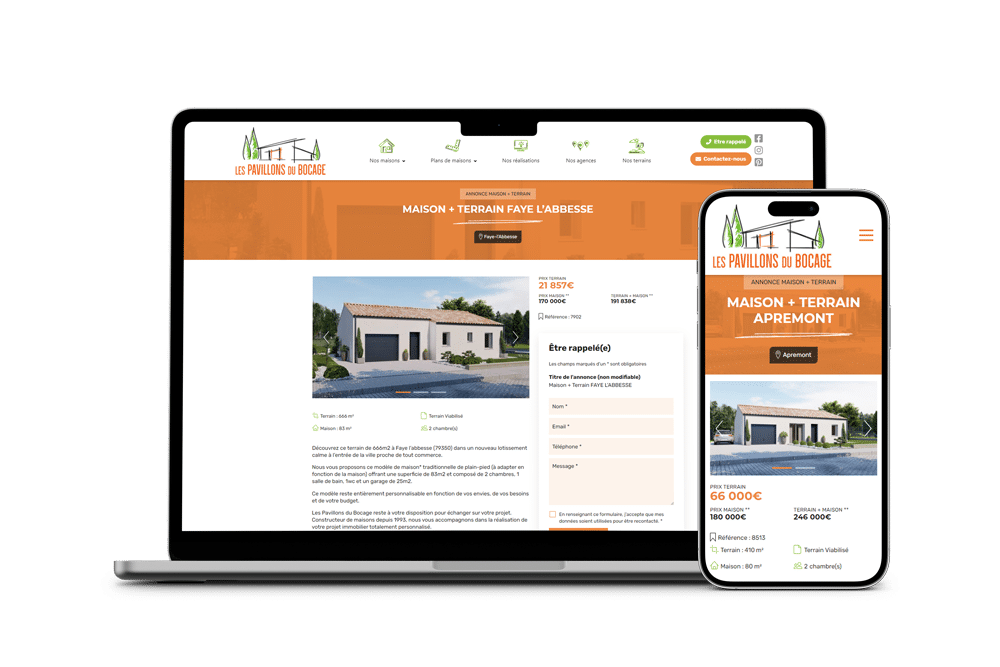 Bourses aux terrains Les Pavillons du bocage - Création de Site Internet - Enjin Agence Web Cholet