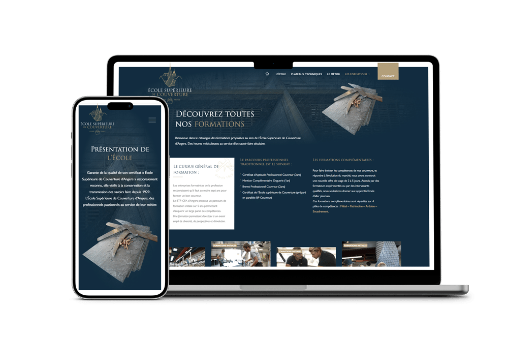 Ecole Supérieur de Couvertures d’Angers - Création de Site Internet - Enjin Agence Web Cholet