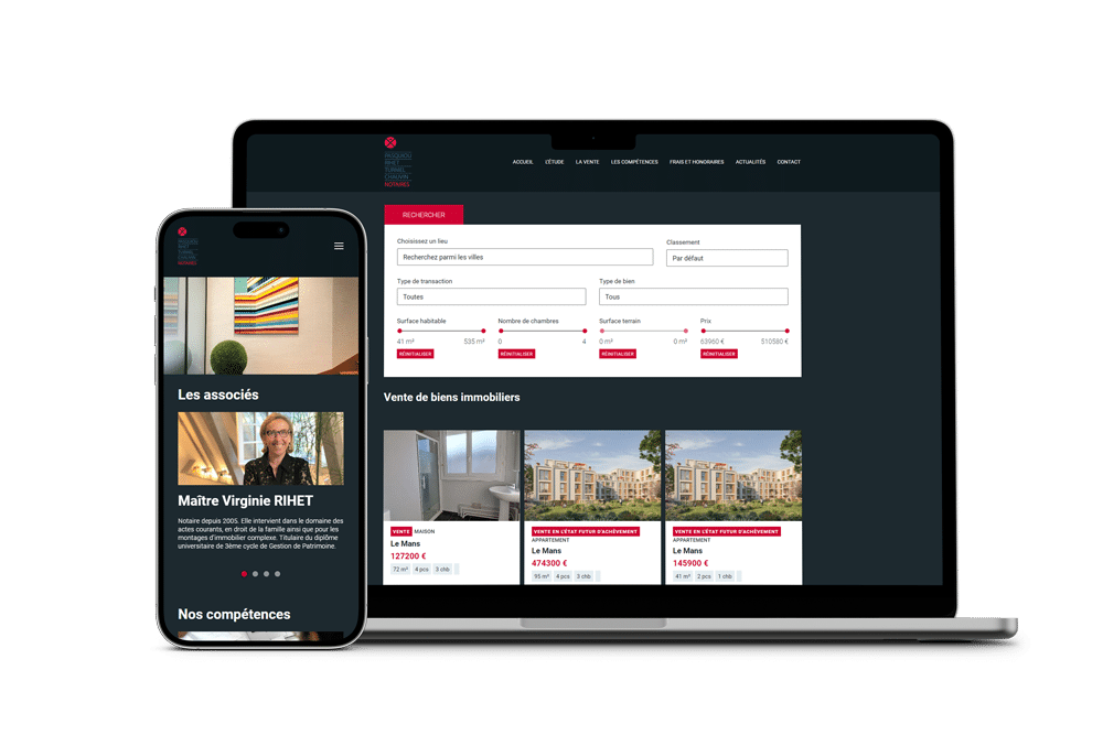 Notaires de l’Eperon - Référencement naturel (SEO), Création de Site Internet - Enjin Agence Web Cholet