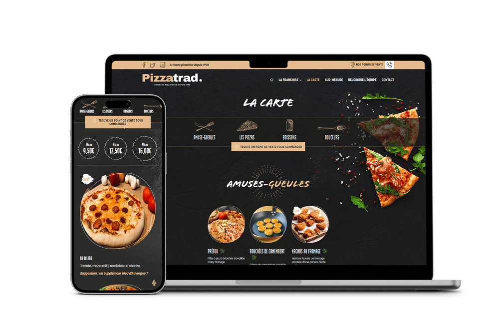 Pizza Tradition - Création de Site Internet - Enjin Agence Web Cholet