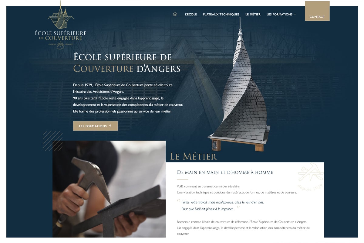 Ecole Supérieur de Couvertures d’Angers - Création de Site Internet - Enjin Agence Web Cholet