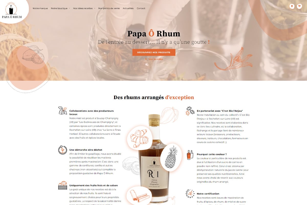 Papa O Rhum - Création de Site Internet - Enjin Agence Web Cholet