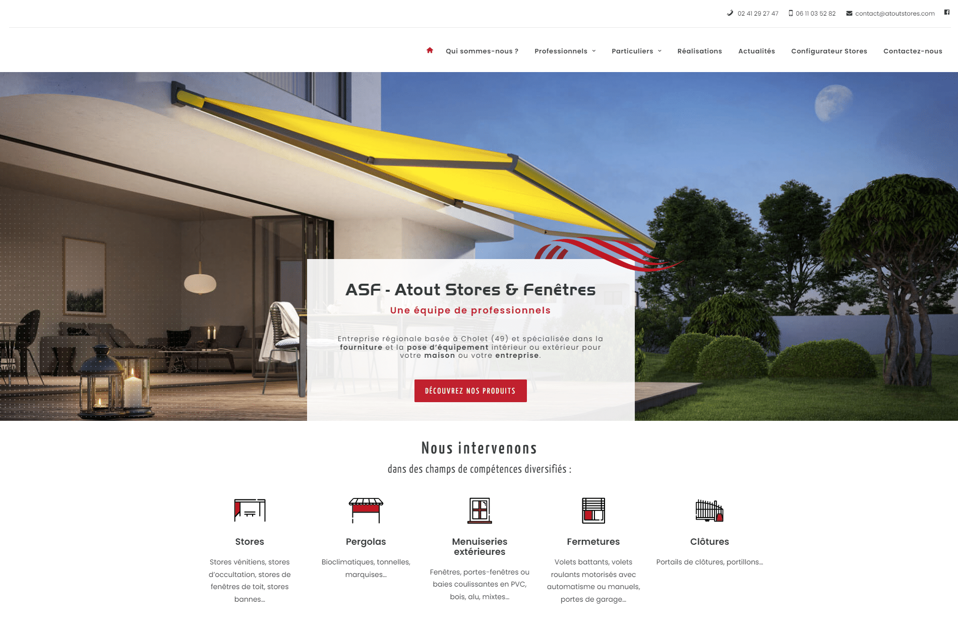 ASF – Atout Store Fenêtres - Référencement naturel (SEO), Création de Site Internet - Enjin Agence Web Cholet