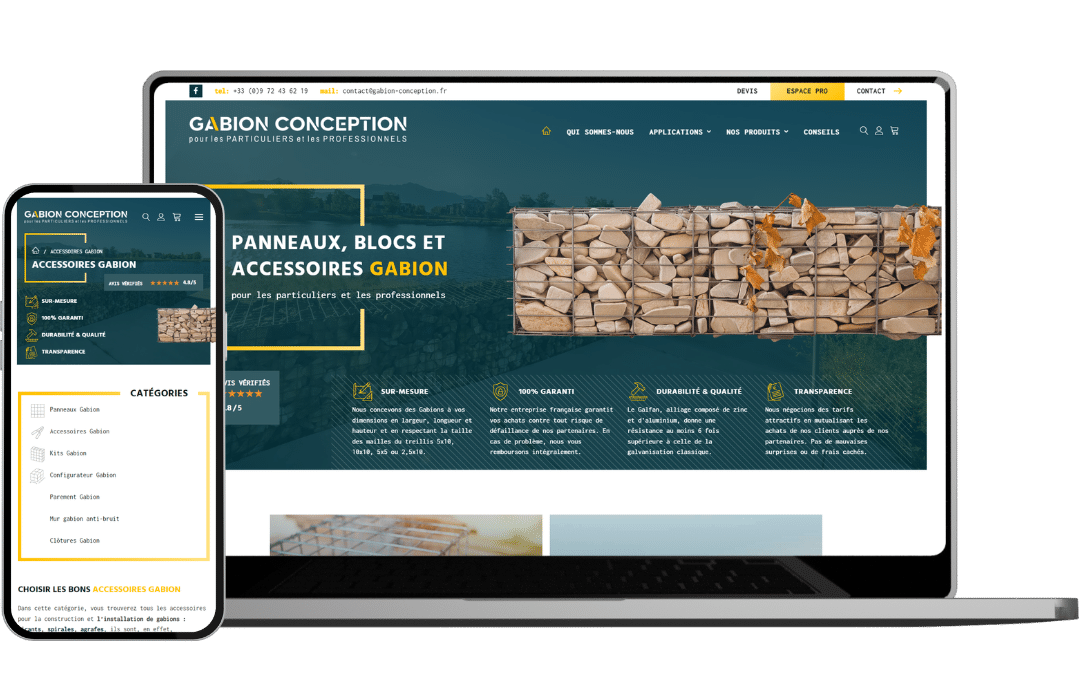 Gabion Conception - Référencement naturel (SEO), Création de Site Internet - Enjin Agence Web Cholet