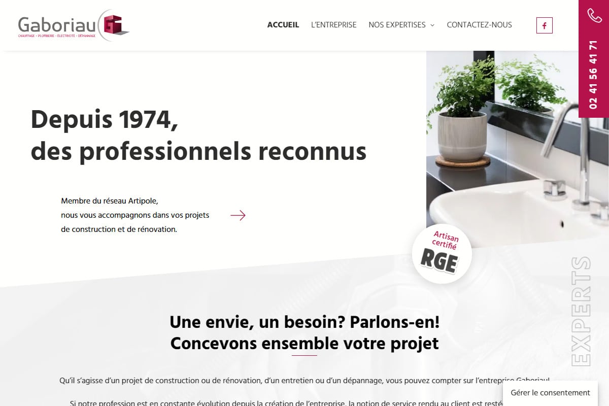 Site Internet Gaboriau - Enjin Agence Web