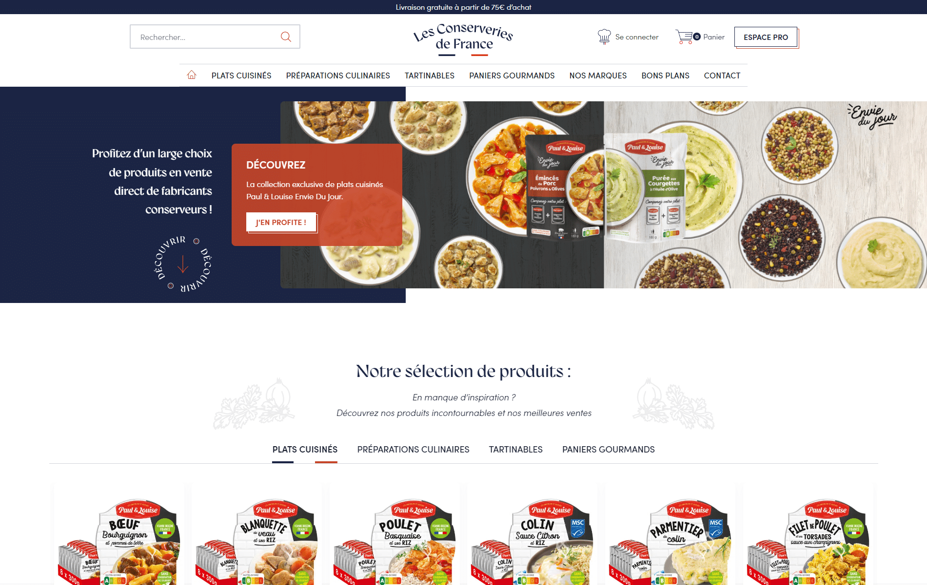 les conserveries de france site web par enjin