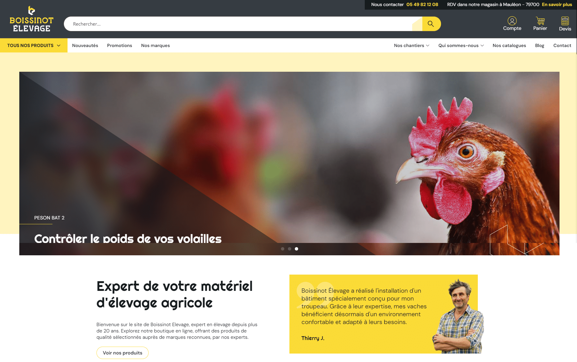 site web et seo boissinot elevage