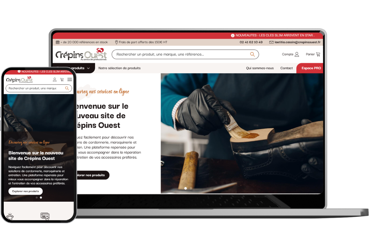 mockup ordi et mobile site Crépins Ouest