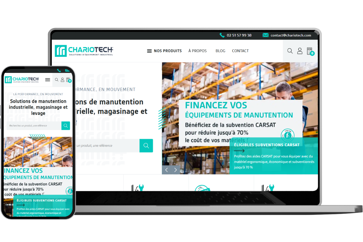 mockup nouveau site Chariotech