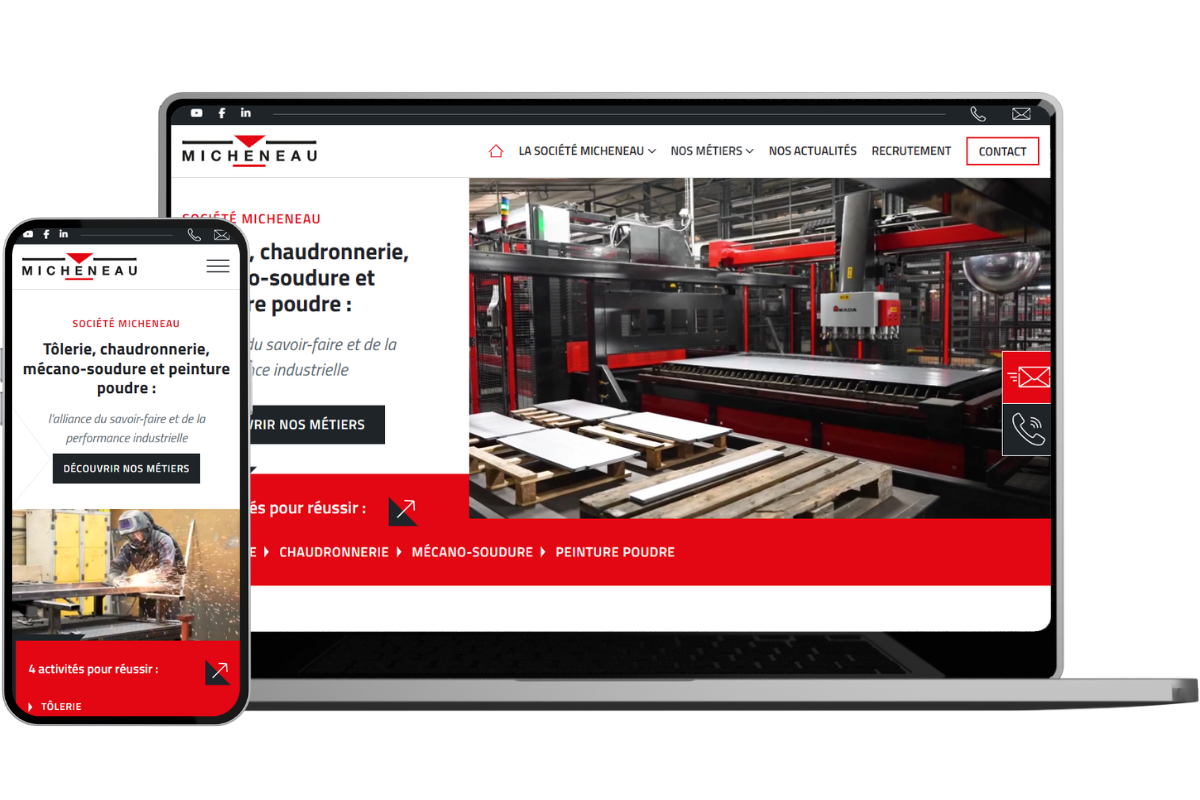 Mockup site vitrine Micheneau par Enjin